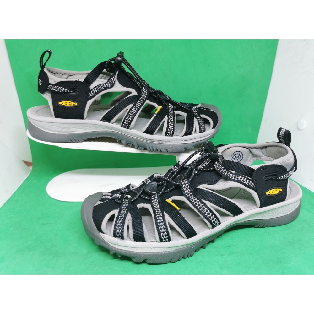 Keen Whisper Sport Sandals Womens Size 7.5 Water Trail Shoes Black Gray Hiking